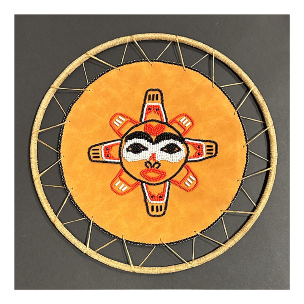 Beaded Wall Art - Sun - 14" framed Carey Walker