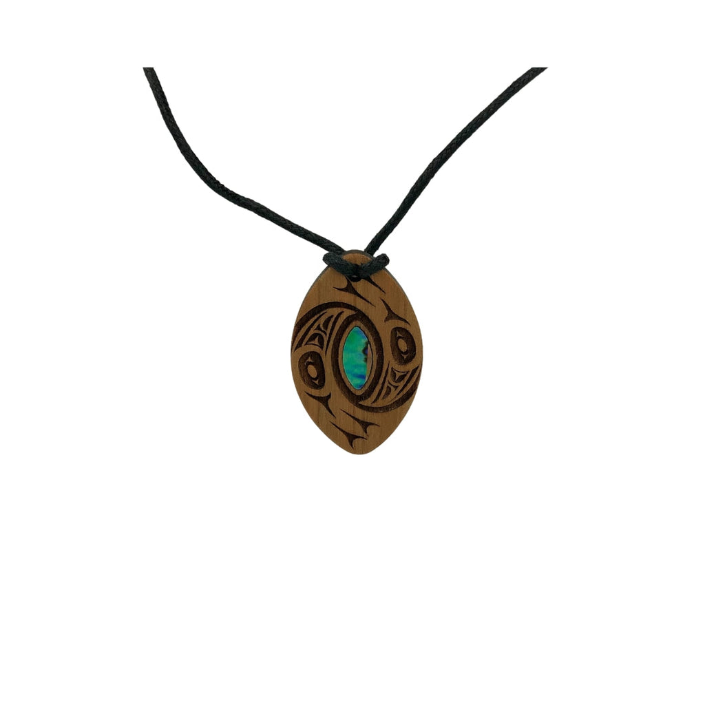 Wood Pendant with Abalone - Assorted Designs Various