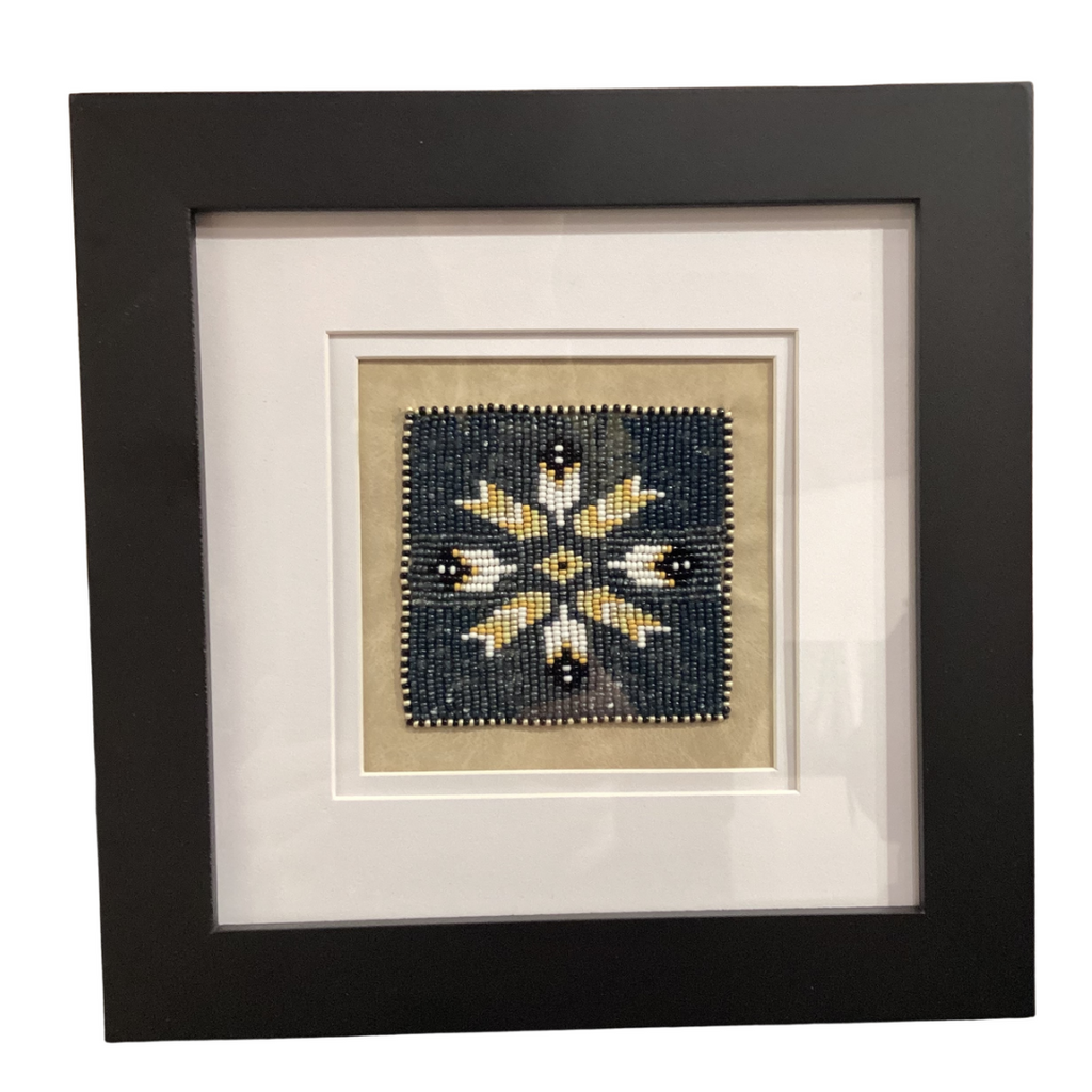 Beaded Wall Art - Square #1 - 10" framed Carey Walker