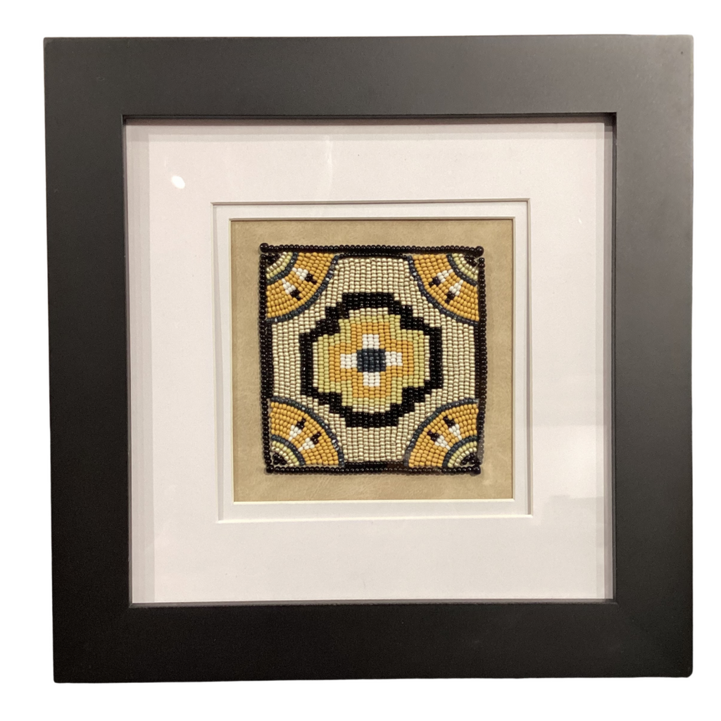 Beaded Wall Art - Square #2 - 10" framed Carey Walker