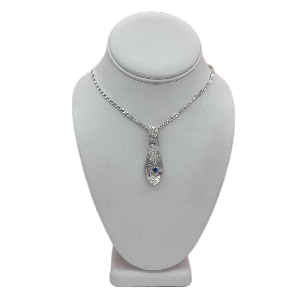Pendant - Orca Spoon (Sterling Silver & Topaz) Chris Cook