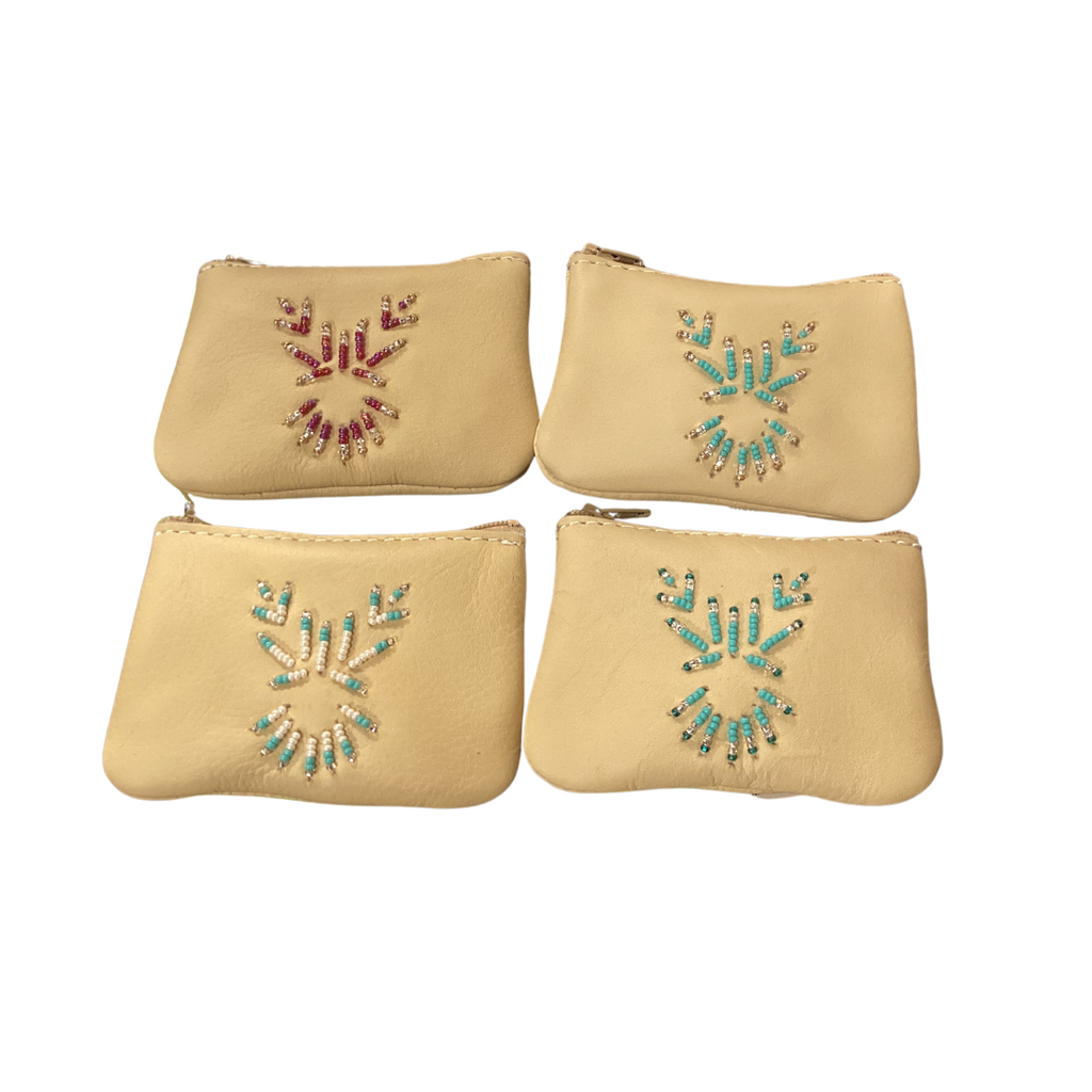 Beaded Leather Coin Pouch Bastien Industries
