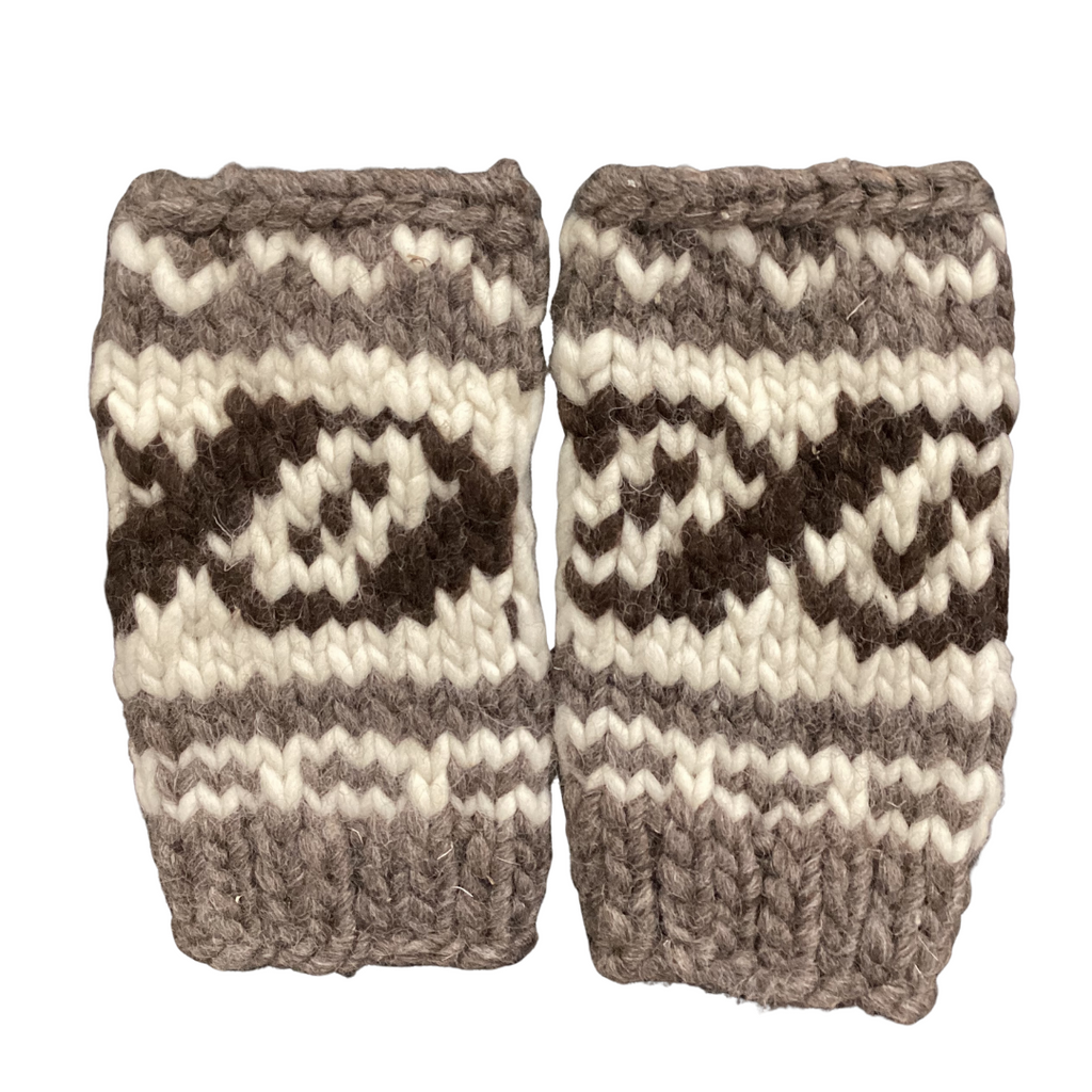 Cowichan Knit Fingerless Gloves - Joanne Peter Joanne Peter