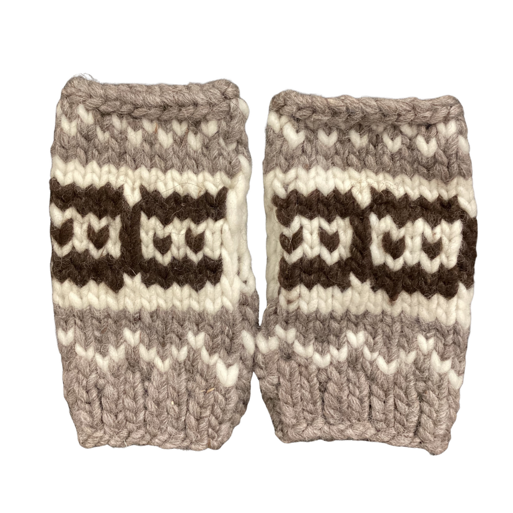 Cowichan Knit Fingerless Gloves - Joanne Peter Joanne Peter