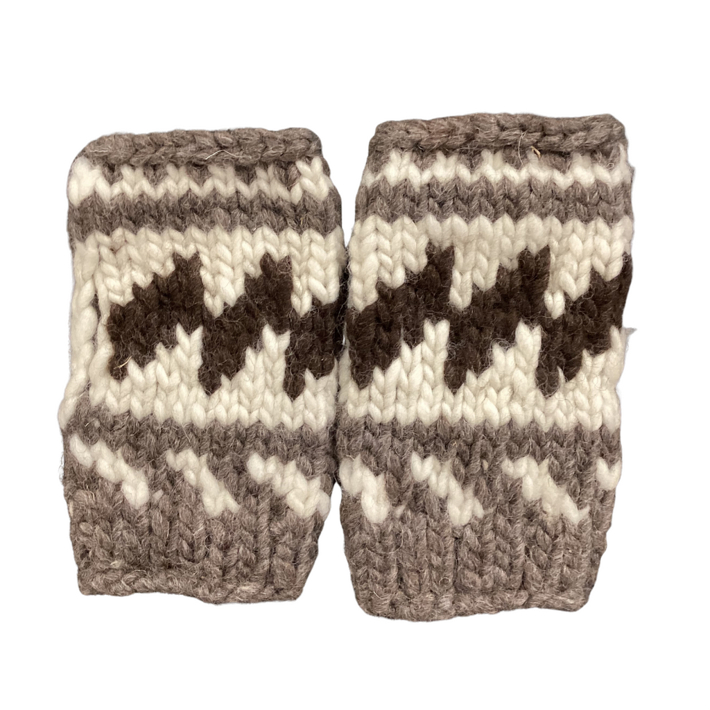 Cowichan Knit Fingerless Gloves - Joanne Peter Joanne Peter