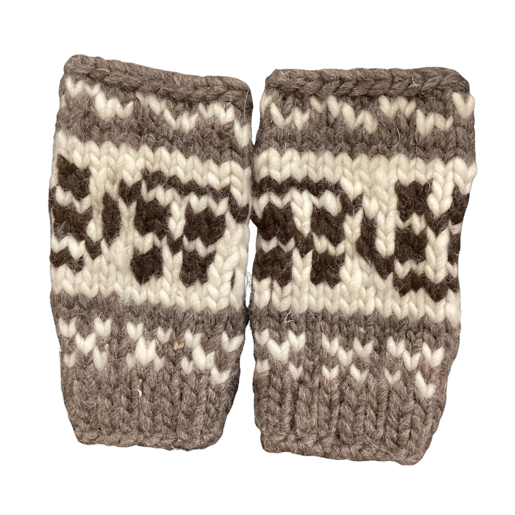 Cowichan Knit Fingerless Gloves - Joanne Peter Joanne Peter