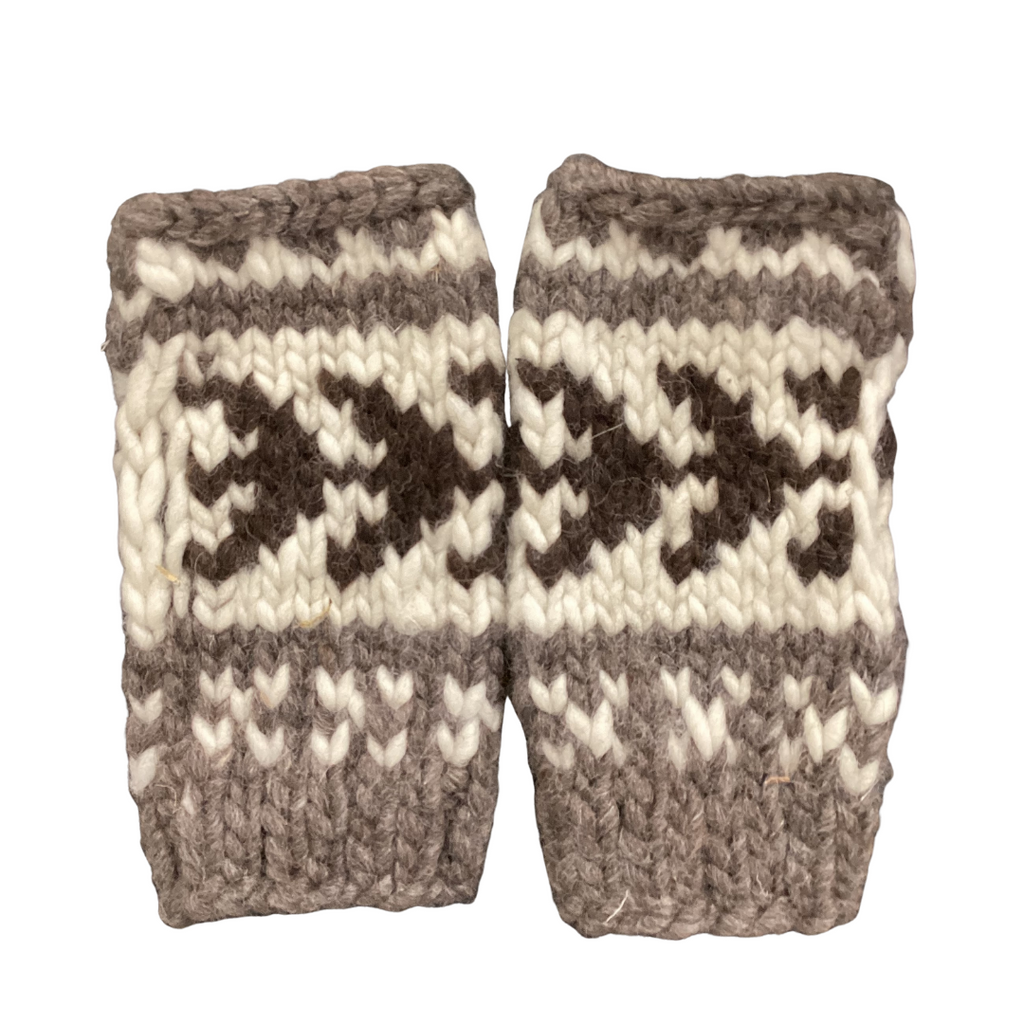 Cowichan Knit Fingerless Gloves - Joanne Peter Joanne Peter