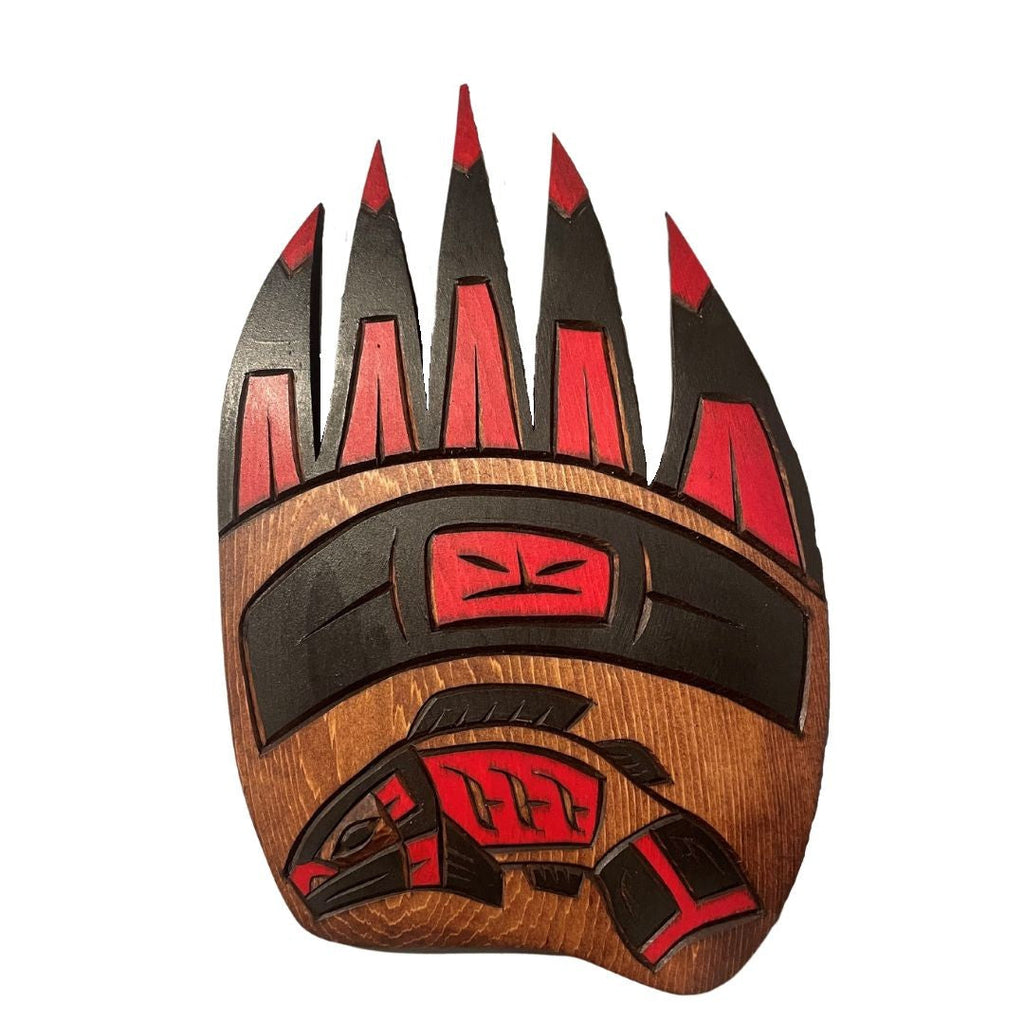 Plaque - Large Bear Paw With Salmon Delbert Peter