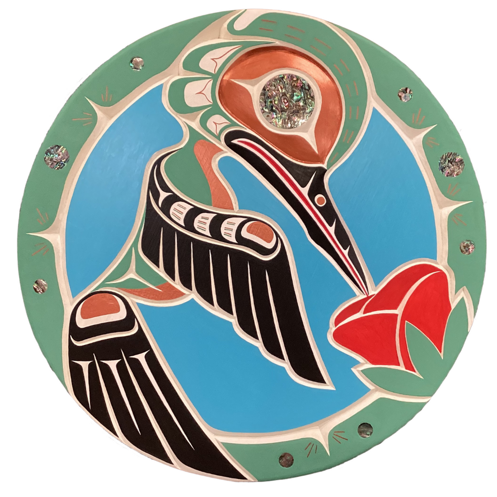 Plaque - Hummingbird and Rose Sandy Johnson