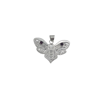 Pendant - Moth (Sterling Silver & Garnet) Chris Cook