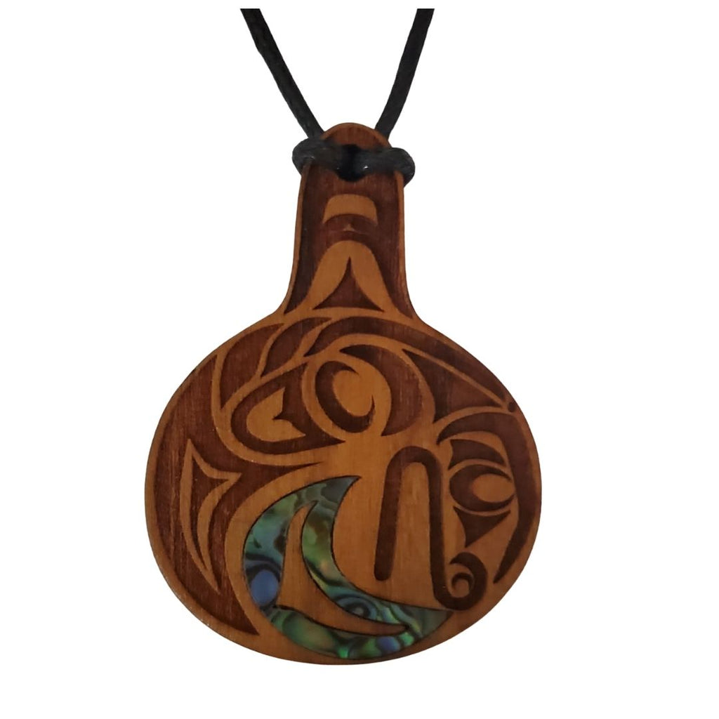 Wood Pendant with Abalone - Assorted Designs Various
