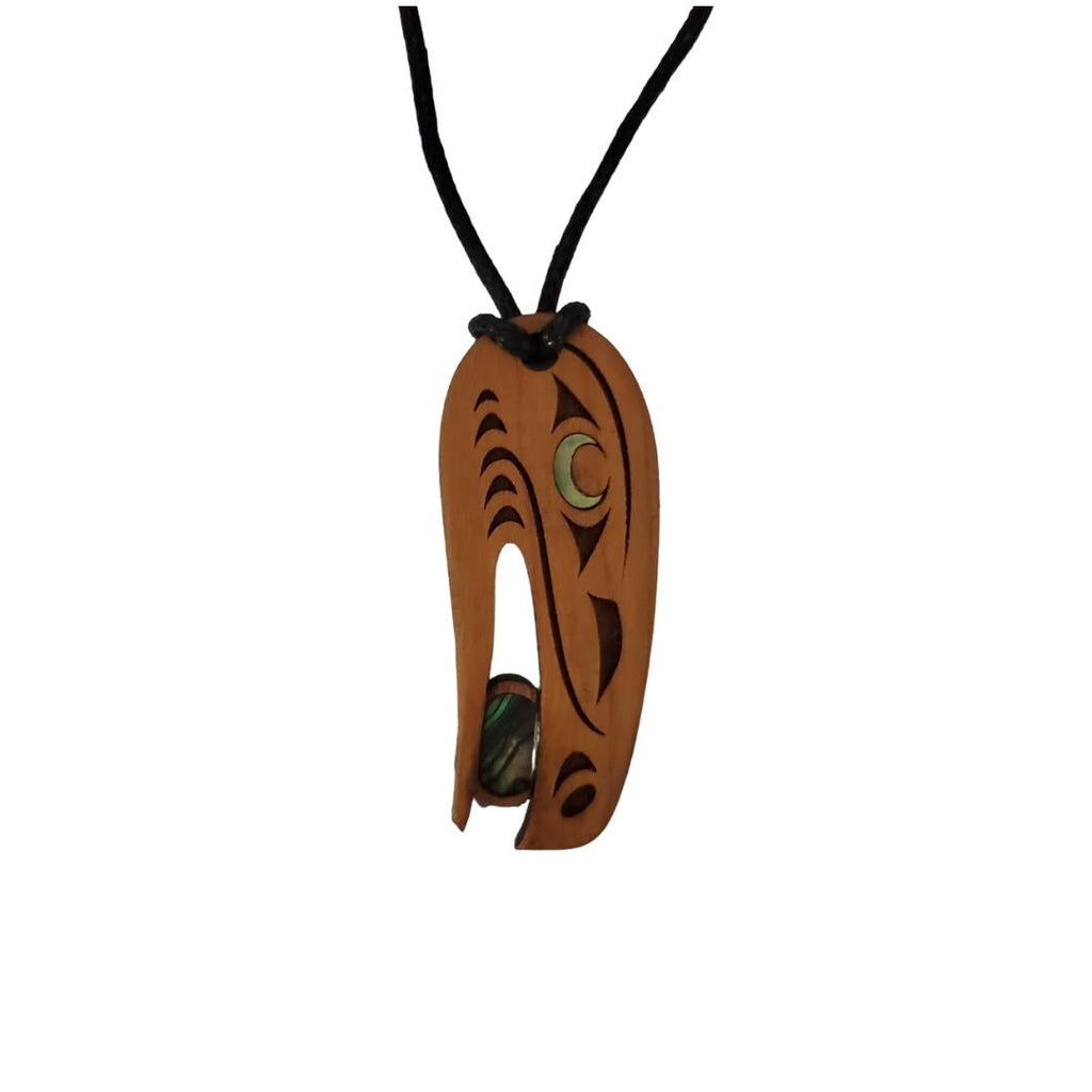 Wood Pendant with Abalone - Assorted Designs Various