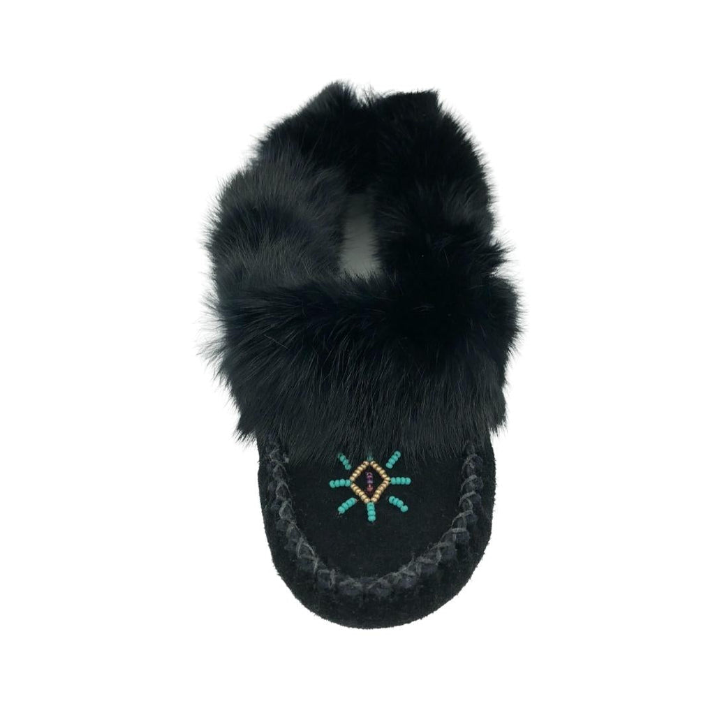Women's Moccasin - Black (Beaded) Bastien Industries