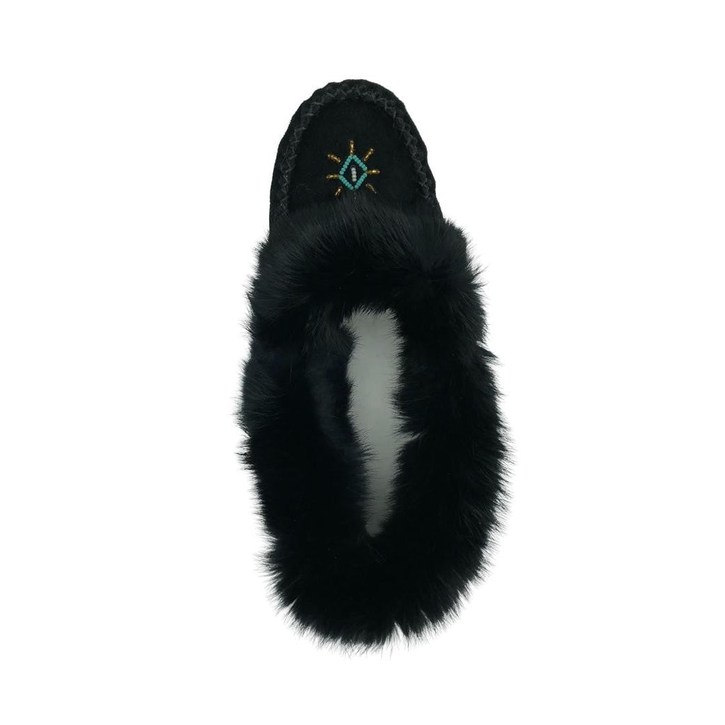 Women's Moccasin - Black (Beaded) Bastien Industries