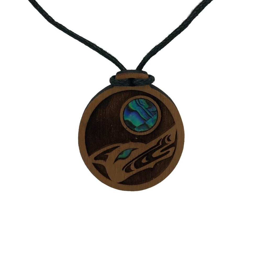 Wood Pendant with Abalone - Assorted Designs Various